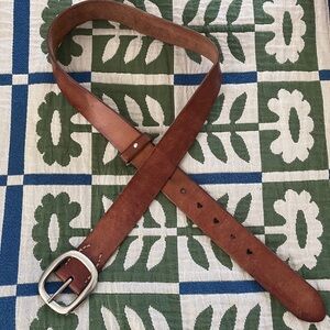 American Eagle Outfitters Brown Leather Belt with Silver Buckle